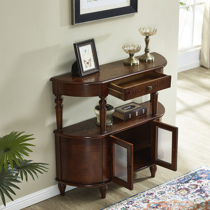 Console American Retro, Brun, H 35,43 po x l 39,37 po x P 11,81 po