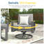 Chaises de patio pivotantes en aluminium toutes saisons de 30 po avec coussins gris