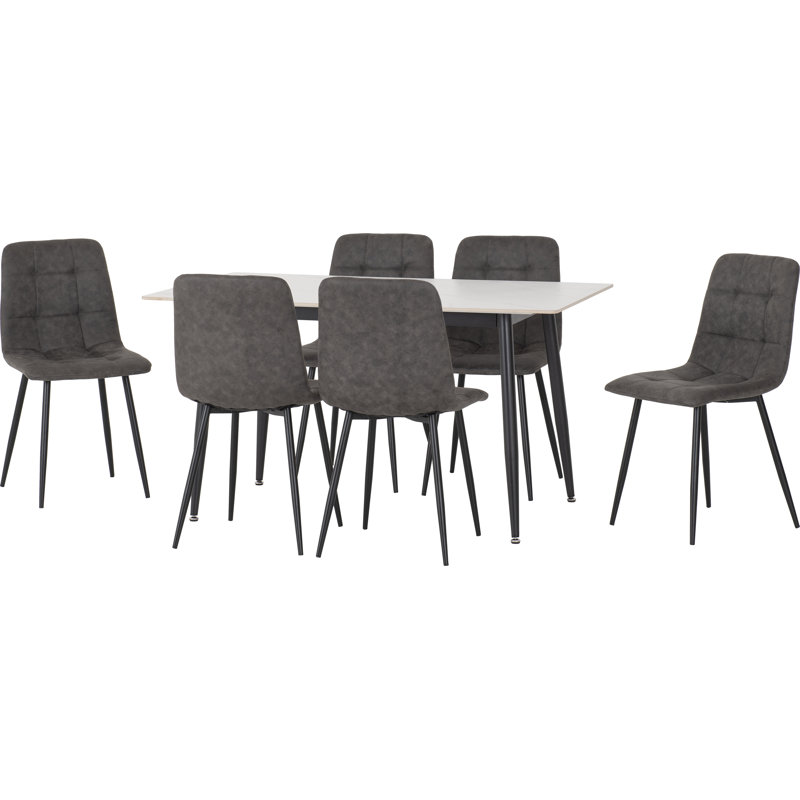 Deitrick Dining Set (6-Seater Set), Grey