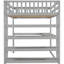 Lit mezzanine double avec tablettes de rangement et bureau sous le lit, gris-1489369492