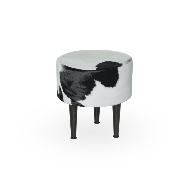 Three Pedestal Stool Black & White, Black/White