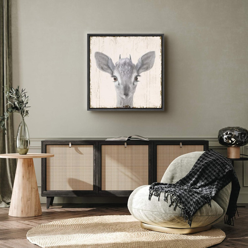 Pépinière, bébé, chevreuil, fauve, portrait, animaux, photographie, moderne, chic, relax / calme pastel, reproduction sur toile