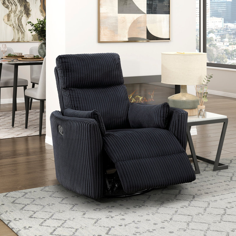Accent Chair Swivel Glider, Black