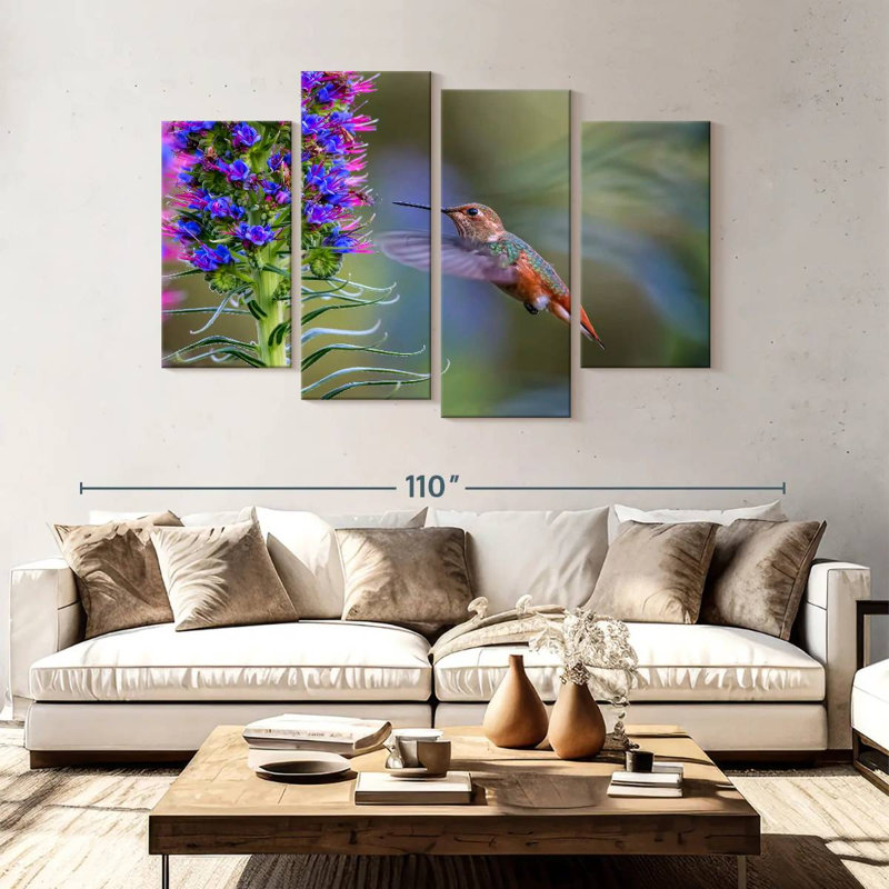 Brampt Hummingbird Feasting, 54" H x 84" W