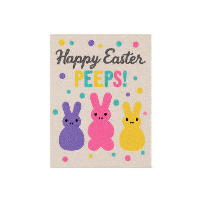 Colourful Peeps Bunny Flag, 70 x 47 inch, for Seasonal Decoration, Home Decor
