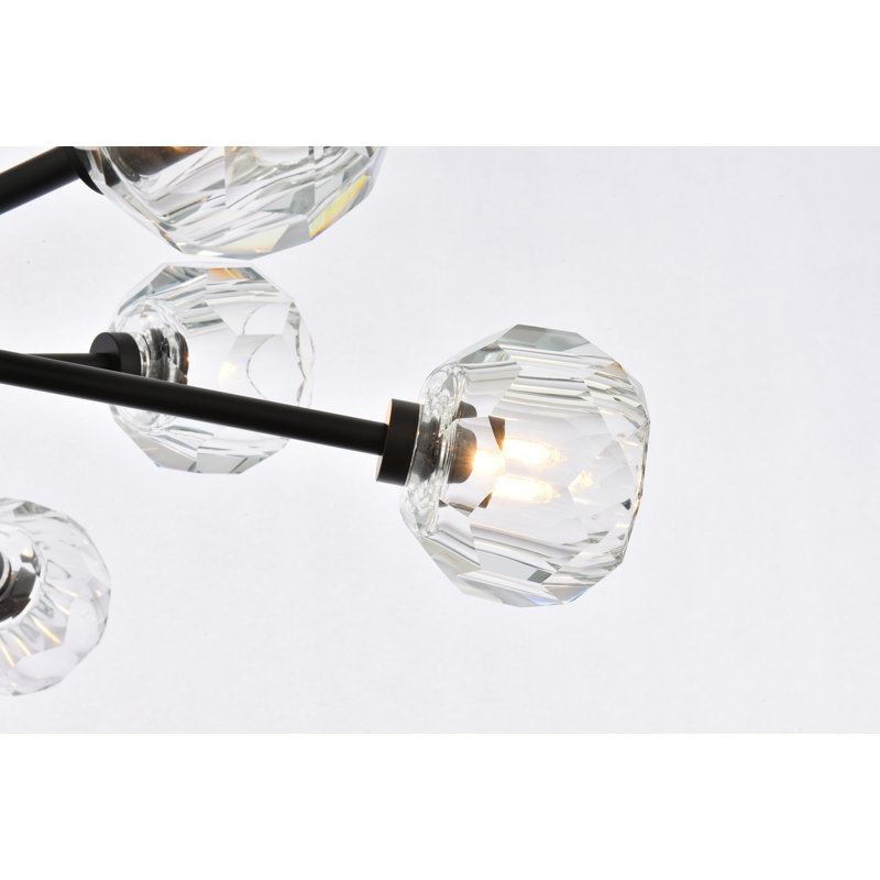 Luminaire suspendu unique à 10 lumières Bultfontein, Noir