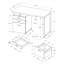 Bureau d'ordinateur 48 pouces rectangulaire avec tiroirs, stratifié gris et pieds en acier
