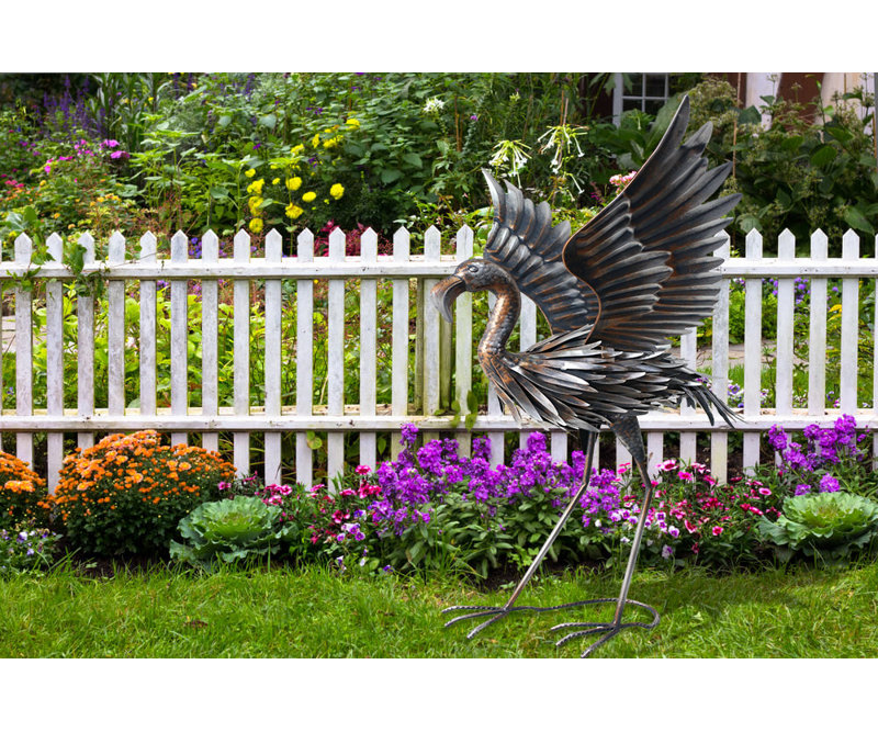Statue de jardin extérieur flamant rose