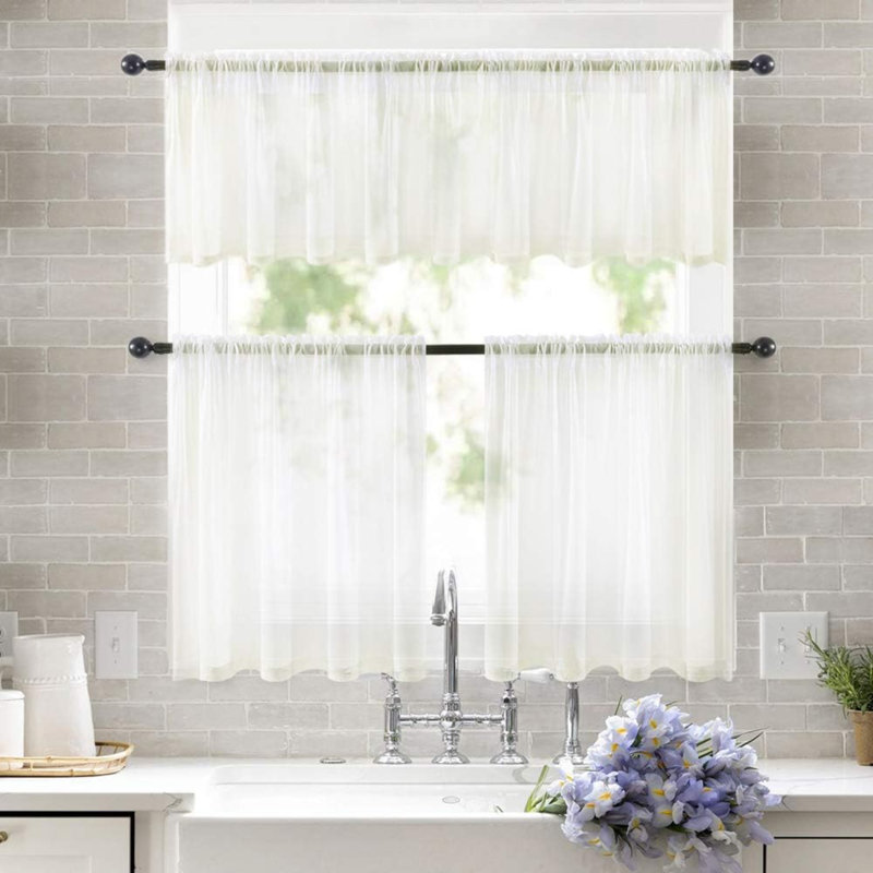 Markisha Tailored Window Valance, Ivory
