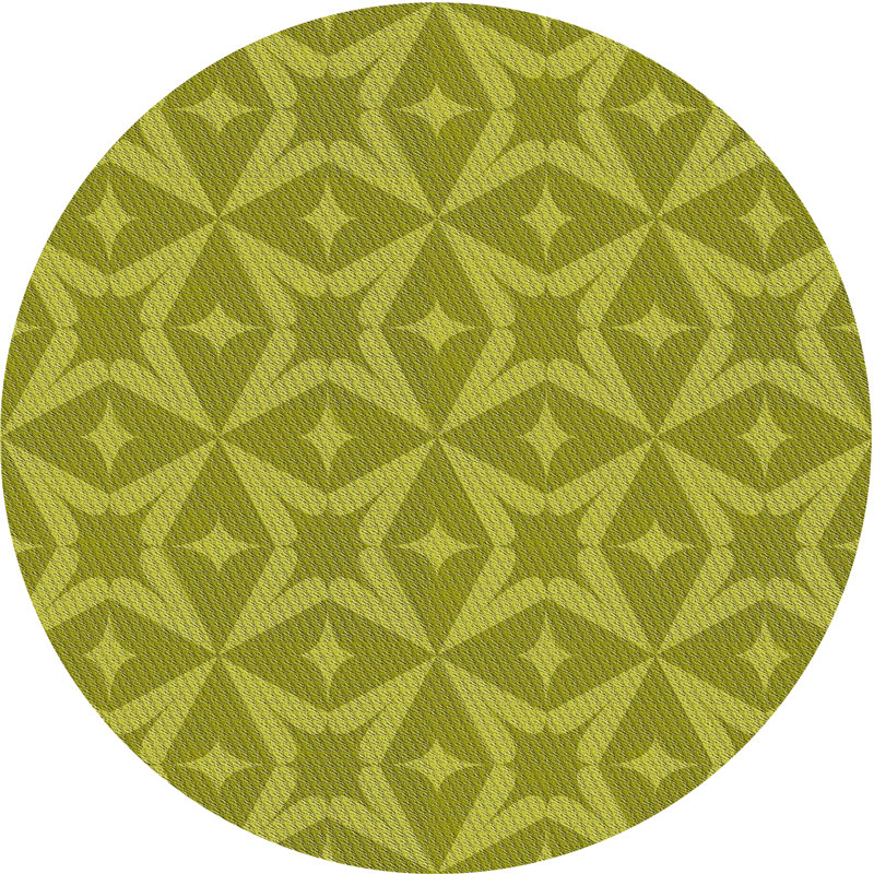 Tapis décoratif géométrique vert polston, Rond 5 pi