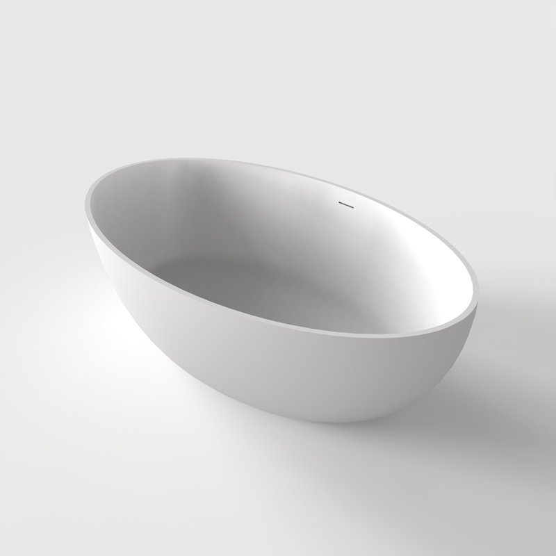 Baignoire de trempage autoportante à surface solide de 67 pouces pour salle de bain