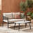 The Rope Armrest Lounge Conversation Sets With Ample Space Loveseat & Marble Tempered Glass Coffee Table(2 PCS)