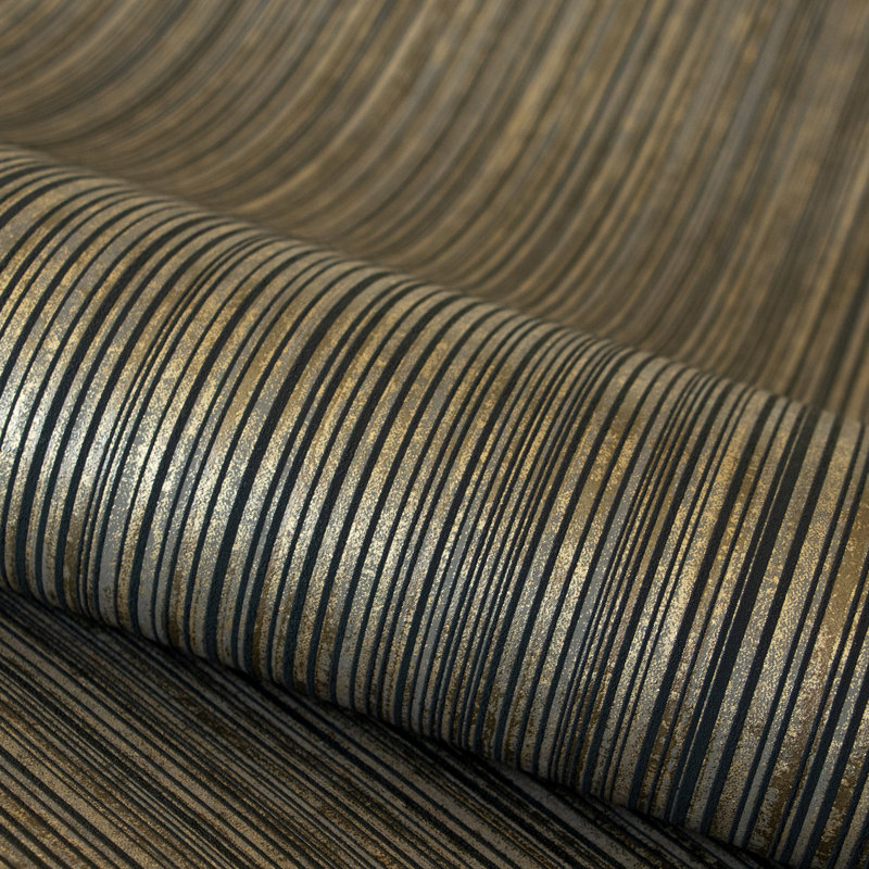Universe Collection Jupiter Metallic Stripe Design Wallpaper Roll, Brown