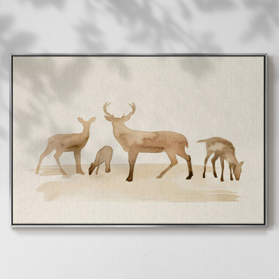 Whitetail Herd I, peinture sur toile encadrée