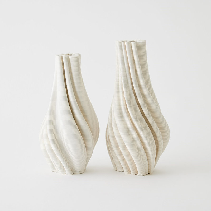 Twist Handmade Ceramic Table Vase, 12" H x 6" W x 6" D
