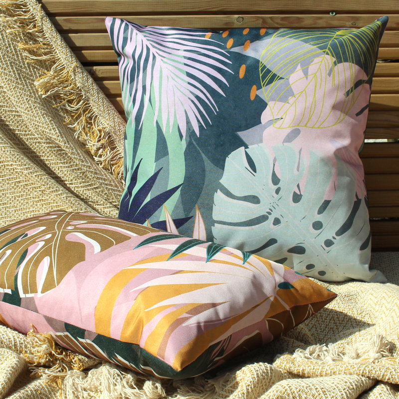 Indoor / Outdoor Floral Square Cushion