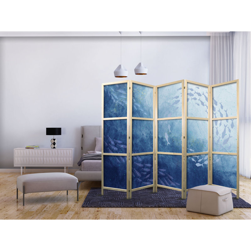 171cm H Solid Wood Folding Room Divider, 5, 171cm H x 225cm W x 1.2cm D