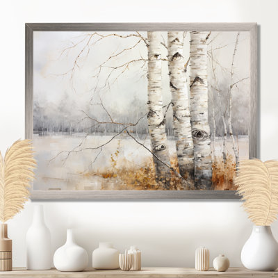 Minimalisme arbre Birchs Breath I - arbre bouleau, art mural