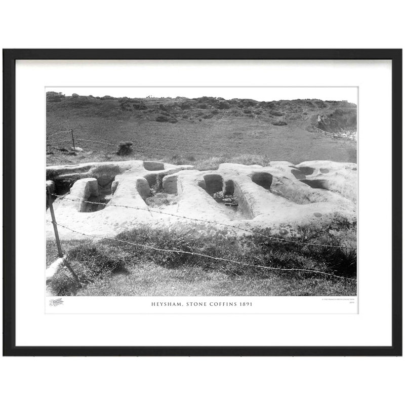 Heysham, Stone Coffins 1891 1 Piece Single Picture Frame Wall Art, 60cm H x 80cm W x 2.3cm D