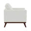 Fauteuil d'appoint Khadeshia en cuir, style moderne du milieu du siècle – Structure en bois de bouleau massif, mousse haute densité et ressorts ensachés, capacité de charge de 136 kg (300 lb), idéal pour le salon, la chambre ou un bureau de direction.-1609913851