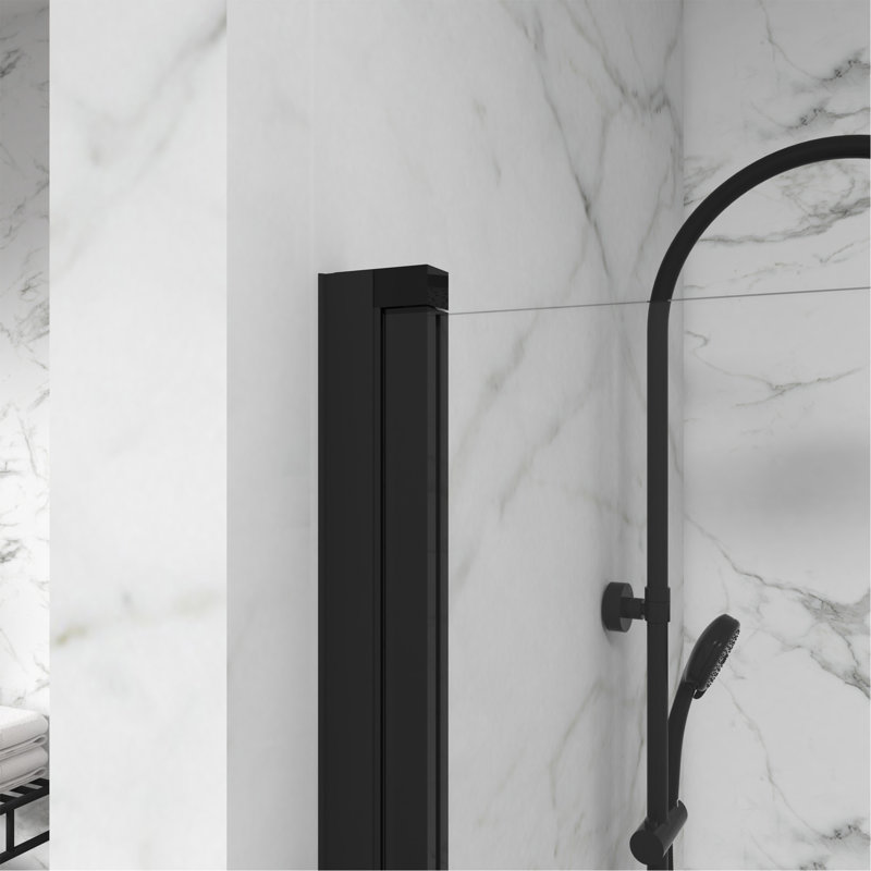 Porte de douche à panneau pivotant 180 °, noir