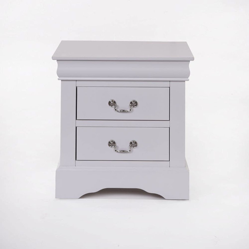 Table de chevet noire Louis Philippe III, Blanc
