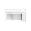 Lit mezzanine simple en bois d'hévéa blanc avec garde-corps et rangement supplémentaire - couleur-710670442