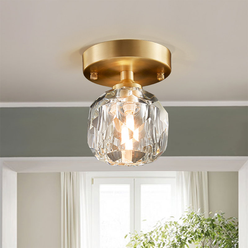 Antranigian 1-Light Diamond Crystal Shade Semi Flush Mount