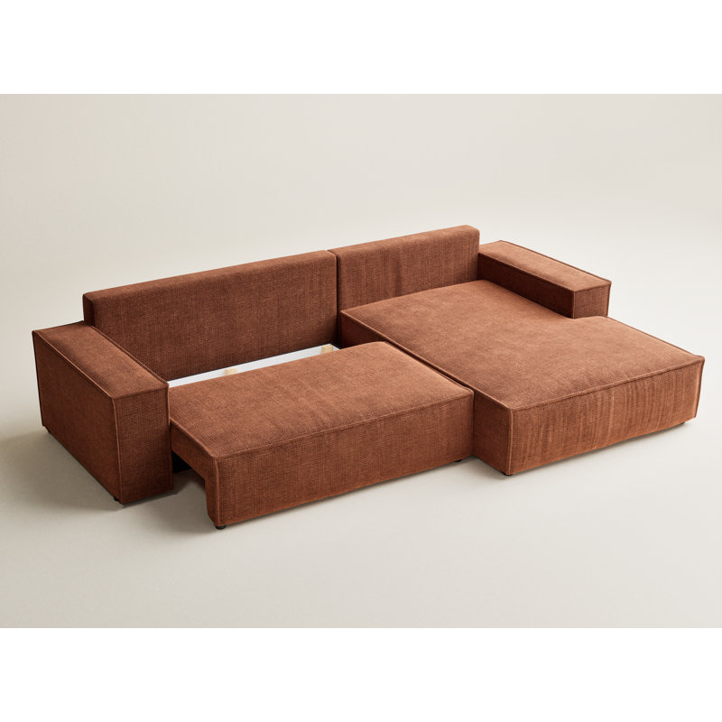 5 Seater Reclining Corner Sofa , Right Hand Facing, Copper Polyester/Chenille