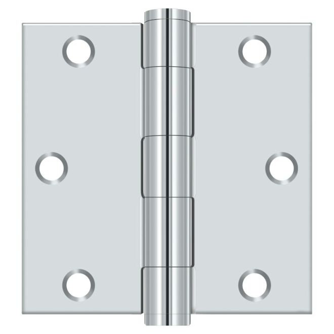 Charnière carrée Deltana S35HD26 3-1 / 2 "x 3-1 / 2", HD en chrome poli, Chrome poli