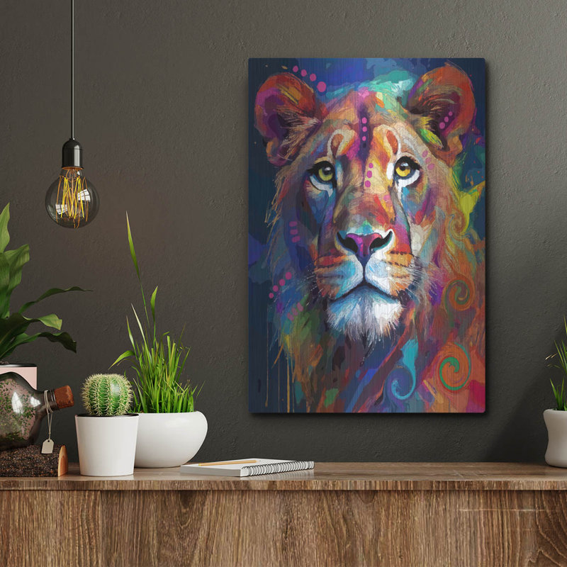  «Lioness» par Dean Russo, art mural en métal, 12 po x 16 po, H 16 po x l 12 po