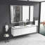 Miroir de salle de bain à DEL 84 x 48 po avec façade et rétroéclairage, miroir de meuble-lavabo mural avec cadre en aluminium, antibuée, mémoire, 3 couleurs, gradation continue
