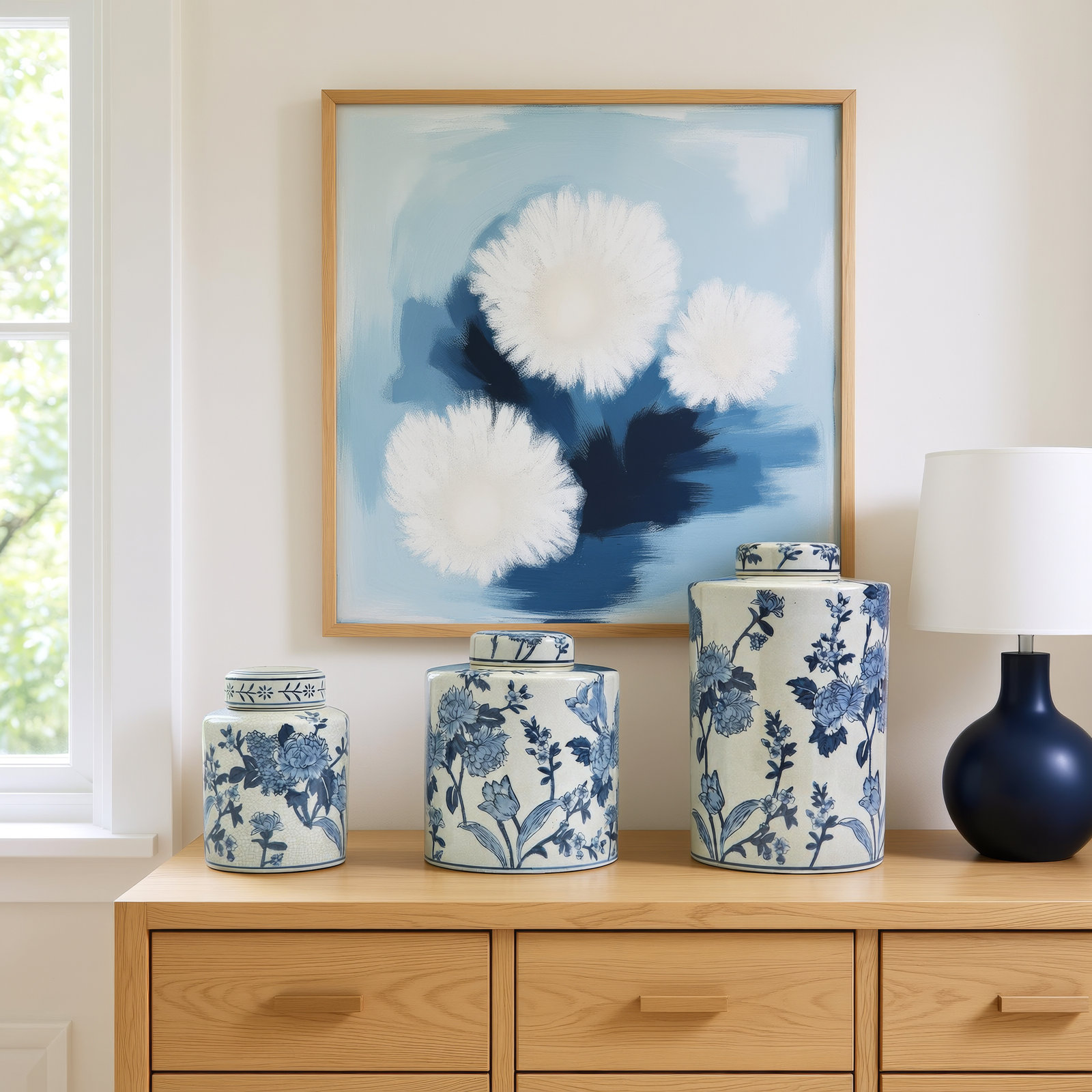 Japanese Blossom Set Of 3 Tea Jars