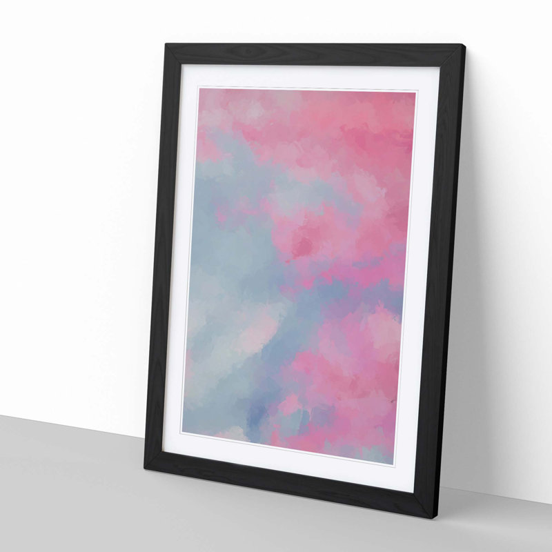Marbled Devotion in Abstract - Framed Print, 91cm H x 60cm W x 2cm D, Black