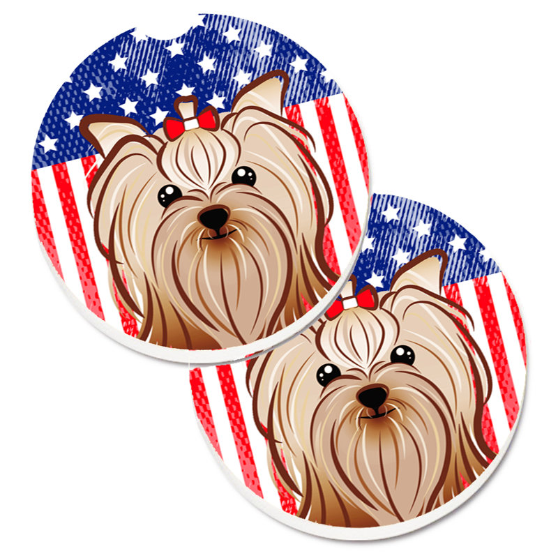 Sous-verre american flag, Yorkshire Terrier Yorkie
