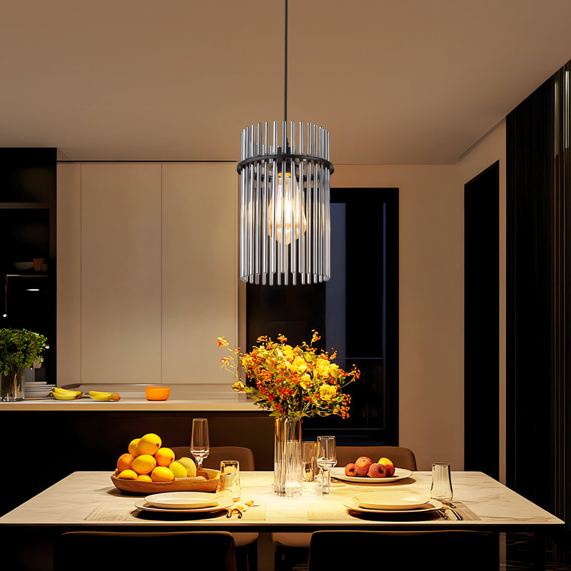 1 - Light Cylinder Pendant, Black