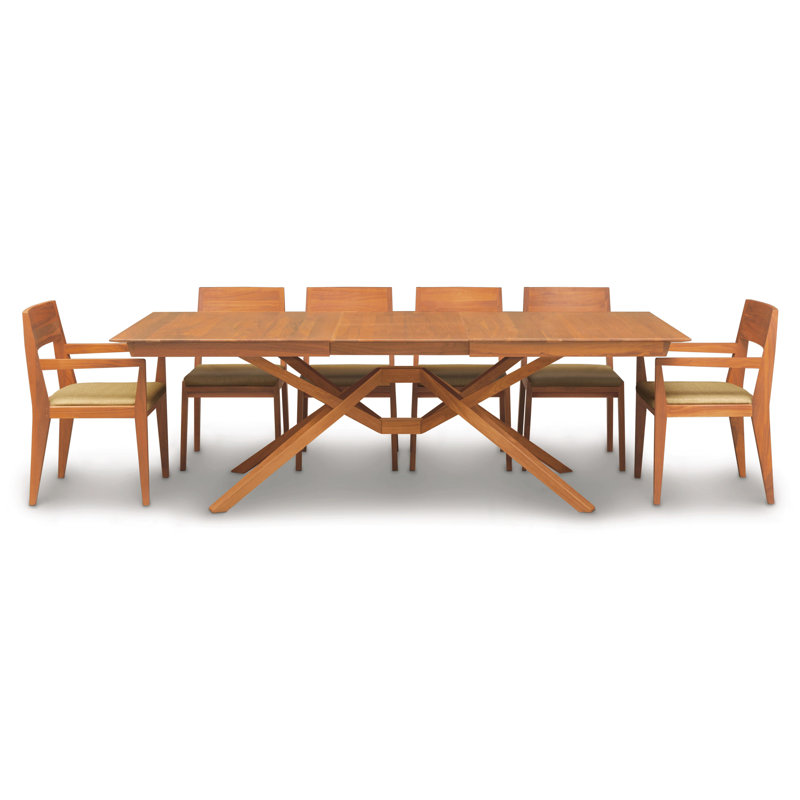 Exeter Single and Double Leaf Extension Dining Table, Natural Cherry, 50" W x 72"/92"/112" L, 2