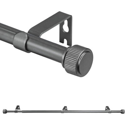 Ensemble de tringle à rideaux simple ajustable de 5/8 po de diamètre avec embouts de poignee