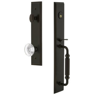 Carré Handleset with Single Cylinder Deadbolt and Door Knob and Rosette