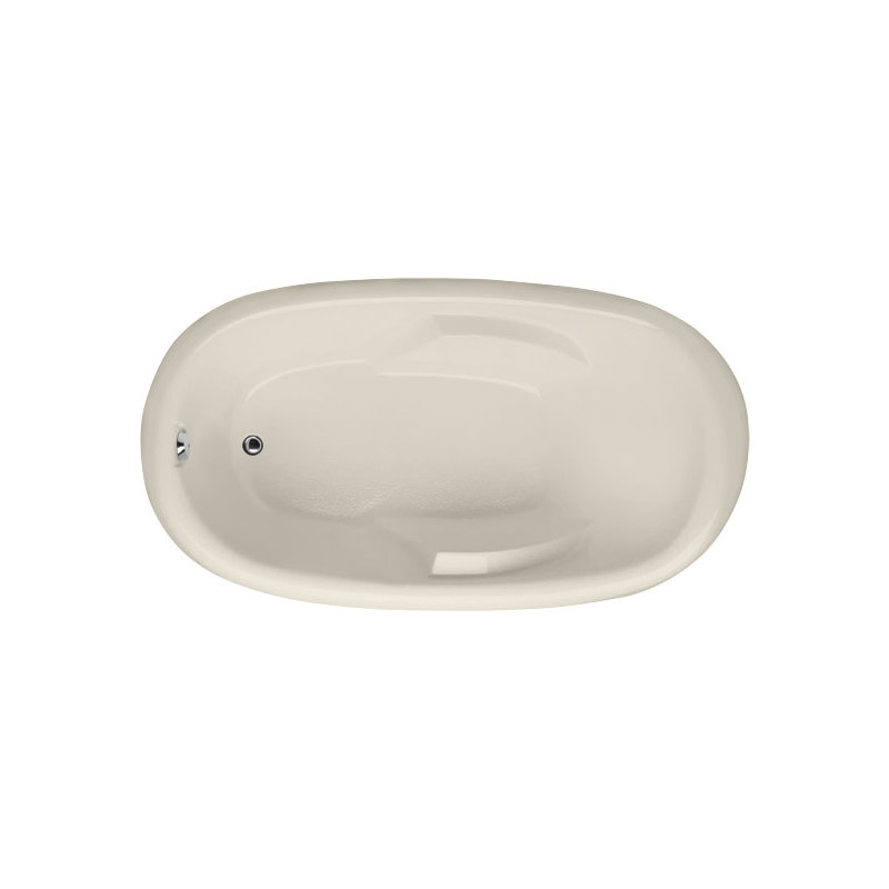 Kimberly 66'' L Soaking Bathtub, Biscuit, Polished Chrome