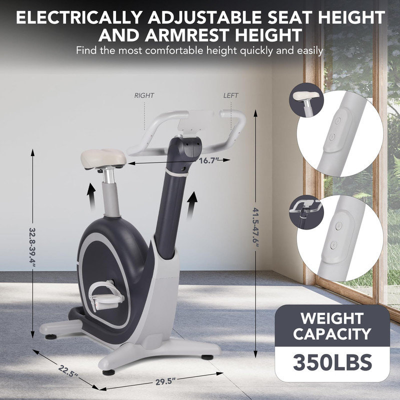 Vélo d'exercice programmable avec résistance magnétique à 36 niveaux, vélo d'intérieur intelligent pour le cardio et l'entraînement, supporte 350 lb