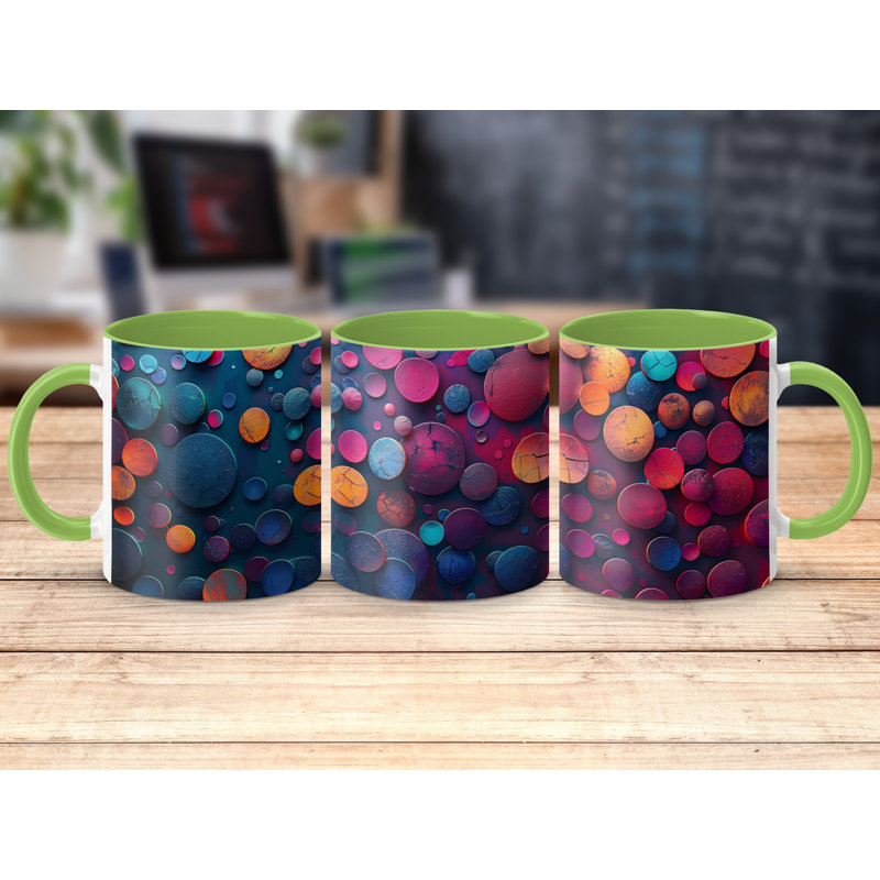 Polka Dot 11oz Accent Coffee Mug, Light Green