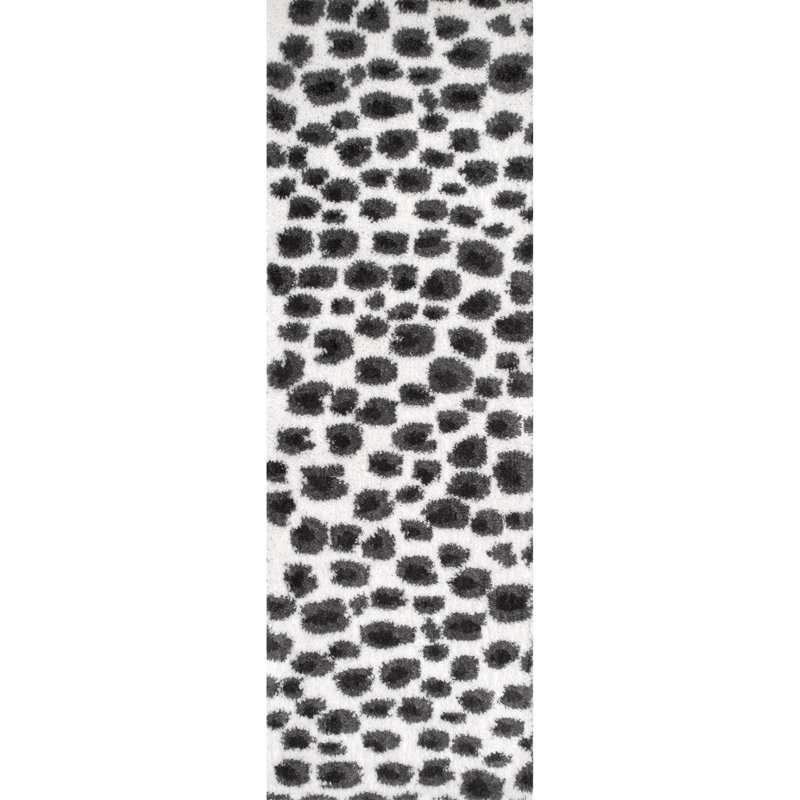 Tapis beige / noir Toucoing, Tapis de couloir 2 pi 8 po x 8 pi