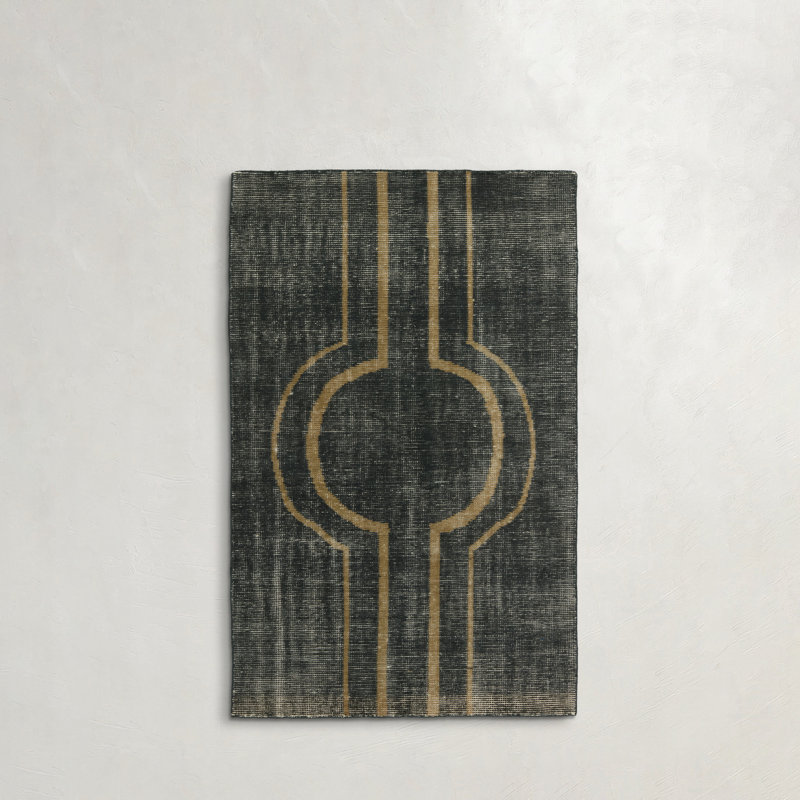 Wendy Jane Geometric Area Rug in Charcoal, Rectangle 10' x 14'