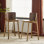 Indoor Walnut Finished Wooden Barstool, Set of 2
