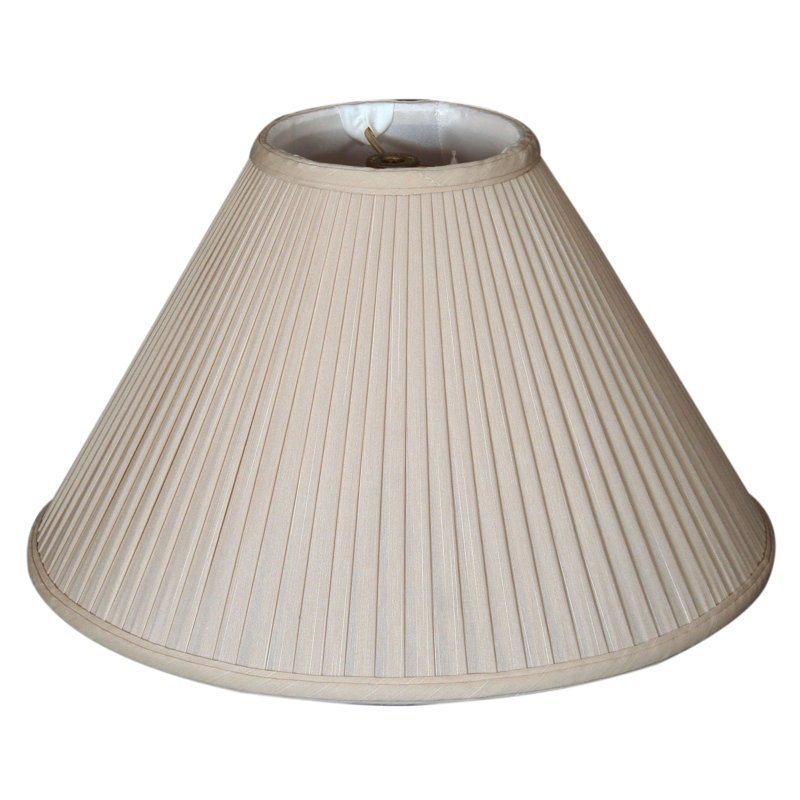 Abat-jour empire en soie / shantung (araignée), Beige/Or, H 7,5 po x l 12 po x P 12 po