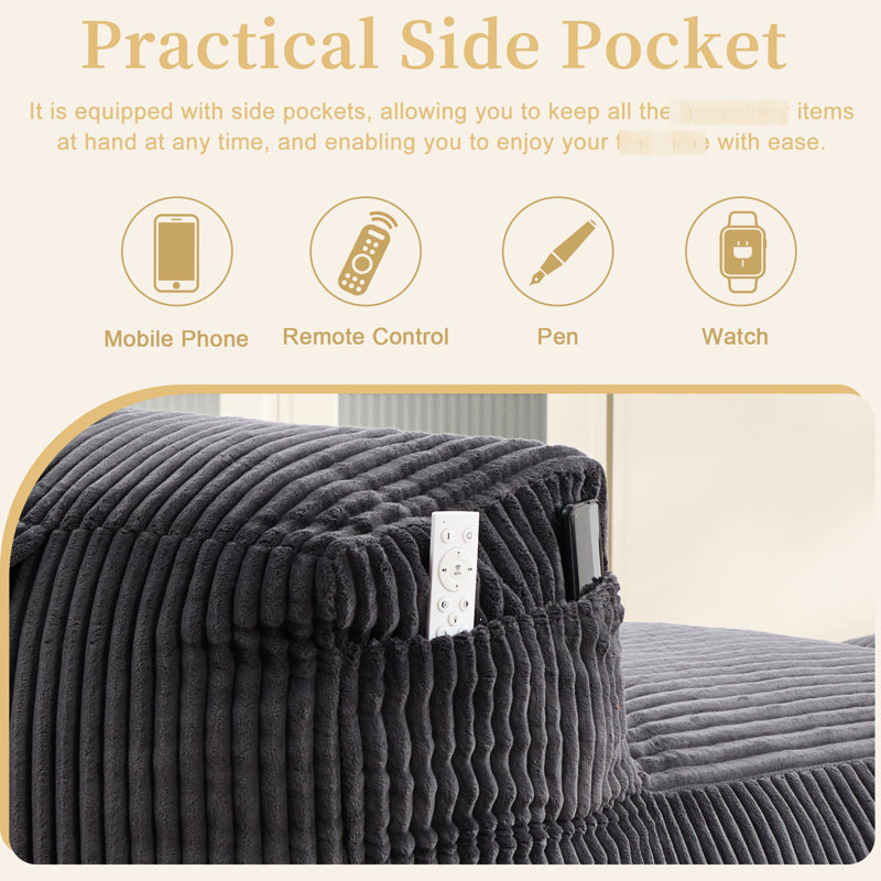 Pouf confortable en mousse à mémoire de forme - Velours côtelé, antidérapant, idéal pour se détendre en résidence étudiante. Grand modèle en velours côtelé et mousse, ergonomique et parfait pour la lecture.