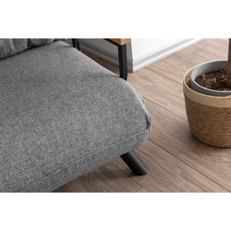 Fauteuil convertible Aakira, Lin gris pâle