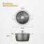 Tower T900204 Cerastone Pro 24cm Forged Aluminium Casserole Dish with Tempered Glass Lid, Non-Stick Coating, Graphite