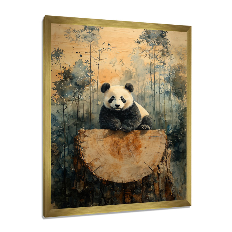 Gokul - animaux, art mural sur toile, Impression d'un seul cadre photo, H 44 po x l 34 po, Doré